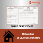 Share Certificate for Co-Operative Housing Society Ltd 2 Tax Print Share certificate for CHS In Mumbai